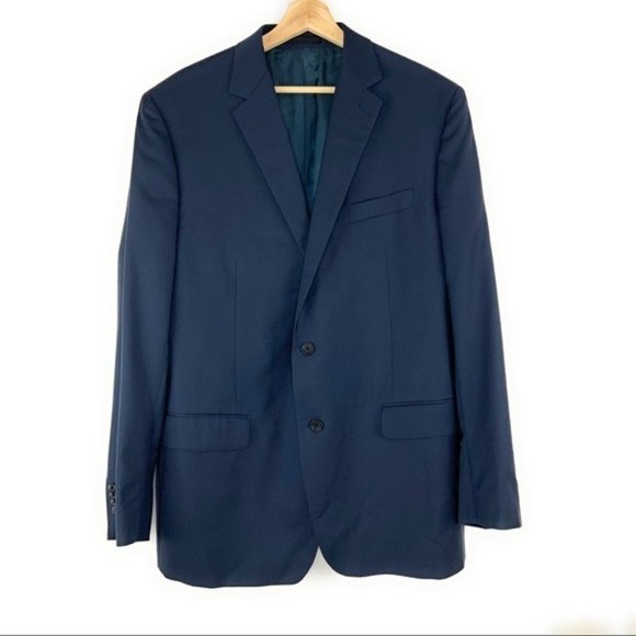 Paul Betenly Navy Blue 2 Button Blazer - Picture 1 of 5